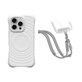 2-in-1 Essentials Set - Ripple Case - White - iPhone 16 Pro & Rope Cross-body Strap - Heather Grey (Double End) | Image 1