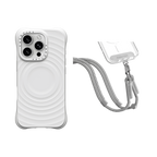 2-in-1 Essentials Set - Ripple Case - White - iPhone 16 Pro & Rope Cross-body Strap - Heather Grey (Double End) | Image 1