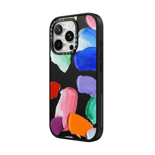 Polka Daub Smear | iPhone 16 Pro / Impact Case MagSafe Compatible / Matte Black | Image 2
