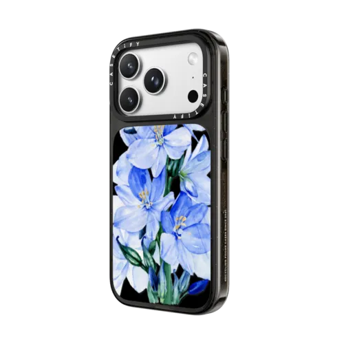 Blue flowers | iPhone 18 Pro Max / Impact Case MagSafe Compatible - Glossy / Glossy Black | Image 2