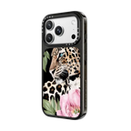 Leopard with peonies | iPhone 18 Pro Max / Impact Case MagSafe Compatible - Glossy / Glossy Black | Image 2