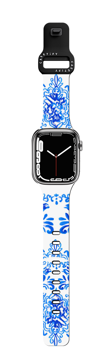 Holly Nichols Collection, Blue Porcelain | Apple Watch Series 7-9 (45mm) / Impact Band / Black | Image 1