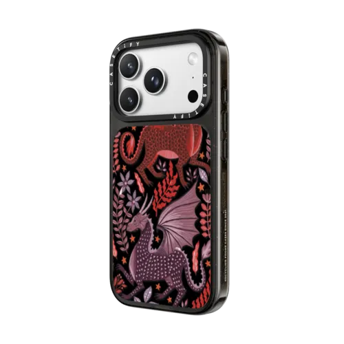 Red Dragon Mythical Magic | iPhone 18 Pro Max / Impact Case MagSafe Compatible - Glossy / Glossy Black | Image 2