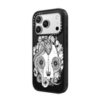 cat skull snake halloween damask bw transparent | iPhone 17 Pro Max / Impact Case MagSafe Compatible / Matte Black | Image 2