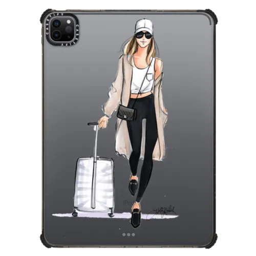 Travel Girl iPad Case | iPad Pro 11-inch (3rd/4th gen) / iPad Impact Case / Black | Image 1