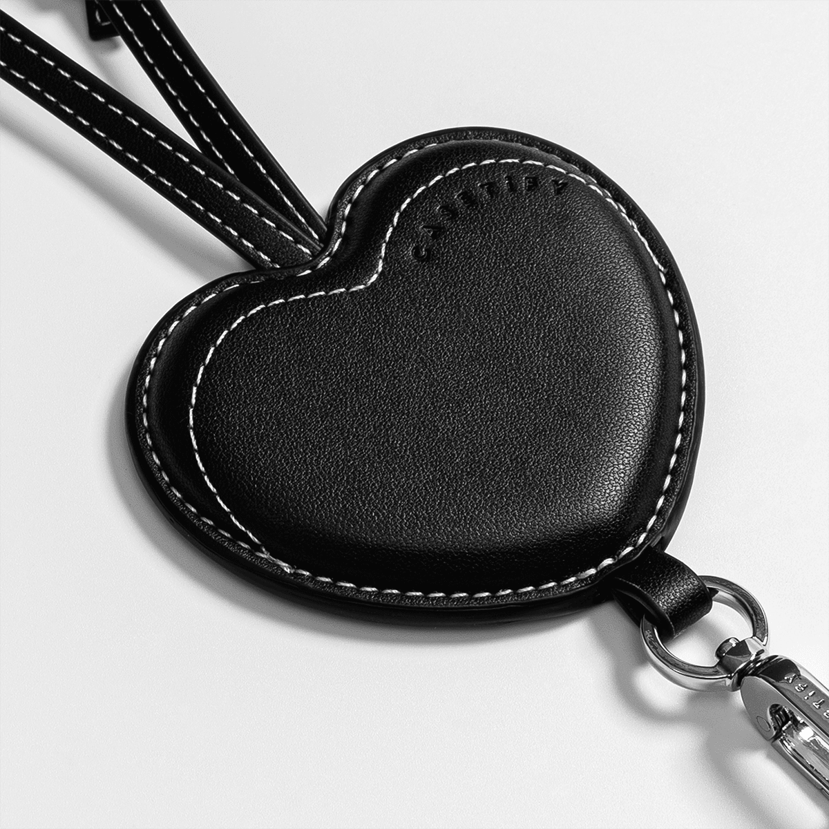 BioVeg Heart Cross-body Strap - Black + Silver D-ring Light Grey Strap Card (NON-PRINT)