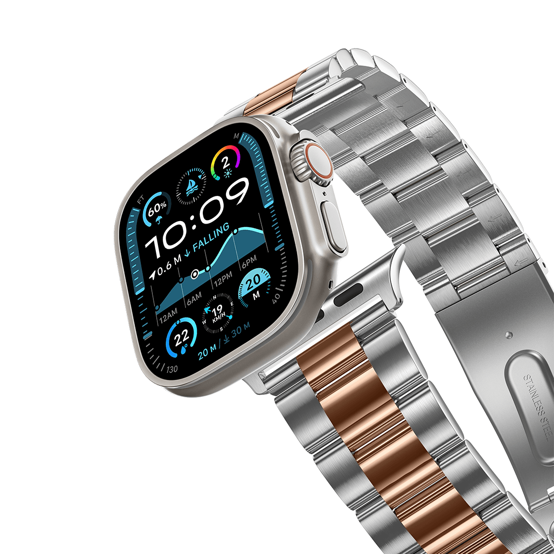 Stainless Steel 3-Link Band 49mm (Ultra 3) - Two-Tone (Rose Gold/Silver) | Image 1