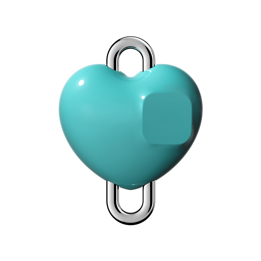 Metallic Heart Charm Cube - Mint Blue | Image 1