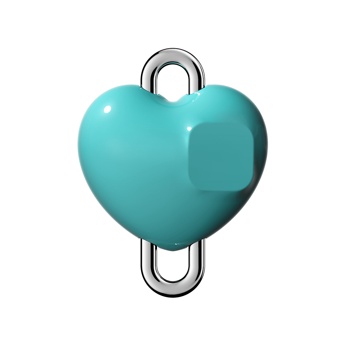Metallic Heart Charm Cube - Mint Blue | Image 1