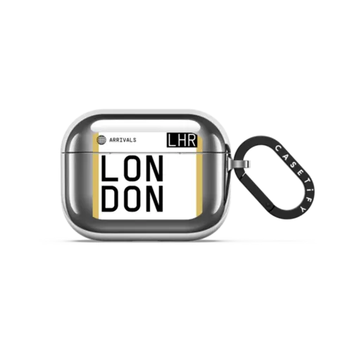 PP-0005 - LONDON LHR | AirPods Pro 3 / Earbuds Mirror Case / Silver | Image 1