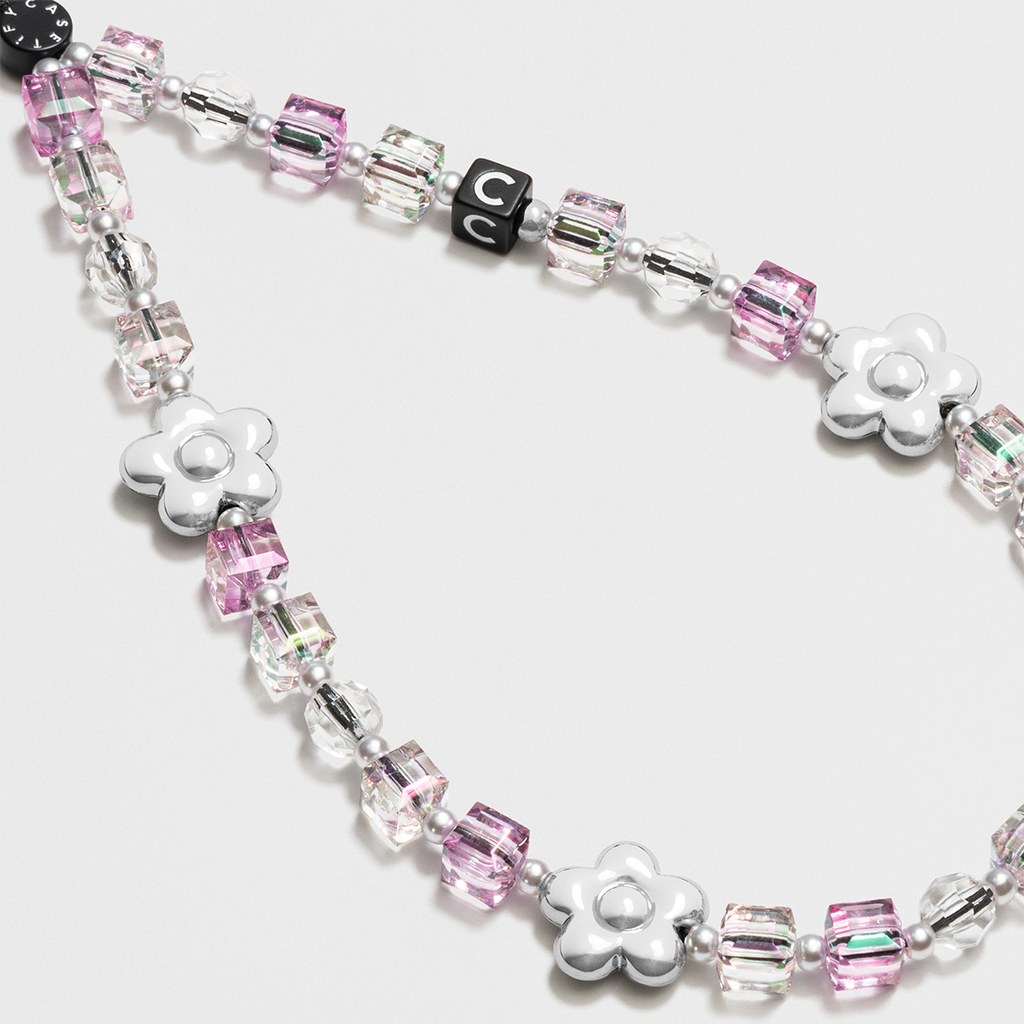 Flower Phone Charm - Chrome Blossom