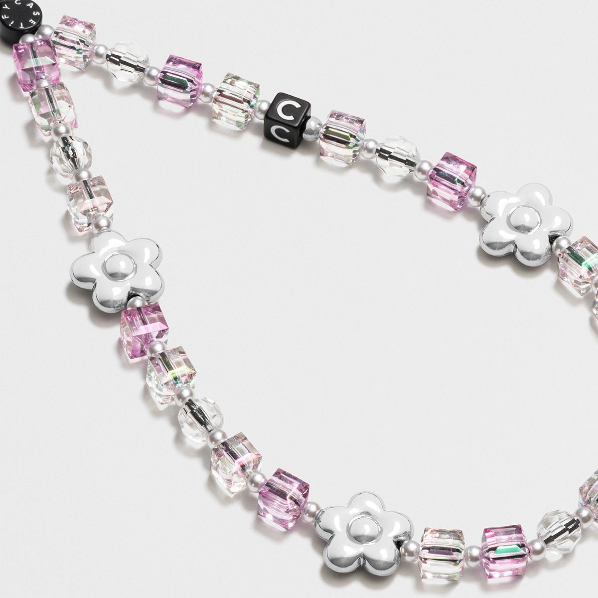 Flower Phone Charm - Chrome Blossom