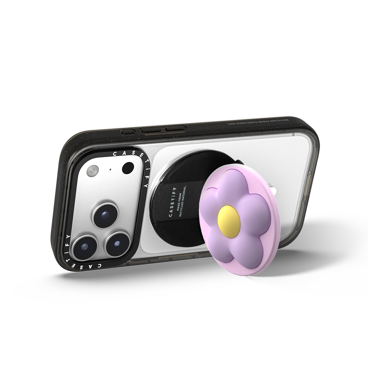 Snappy Flower Grip Stand - Lilac Puffy Flower