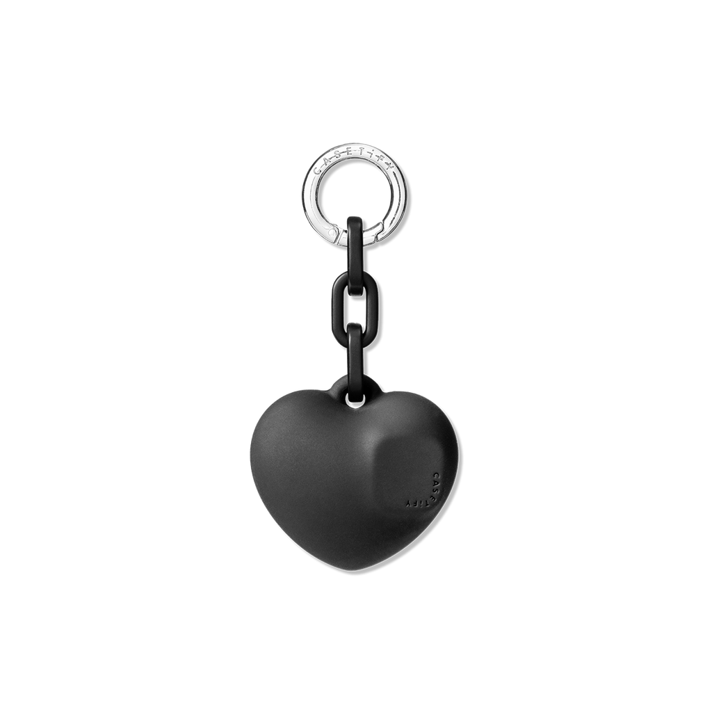 Charm Keychain - Puffy Heart - Black | Image 1