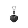 Charm Keychain - Puffy Heart - Black | Image 1
