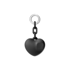 Charm Keychain - Puffy Heart - Black | Image 1