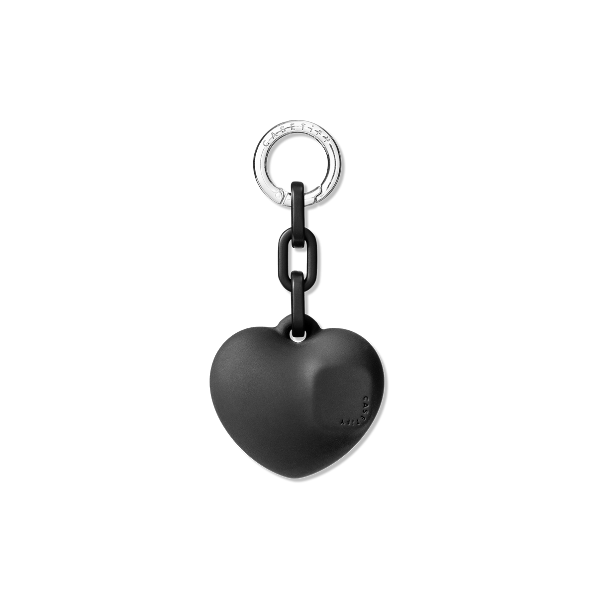 Charm Keychain - Puffy Heart - Black | Image 1