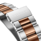 Stainless Steel 3-Link Band 45mm (Series 7-9) - Two-Tone (Rose Gold/Silver)