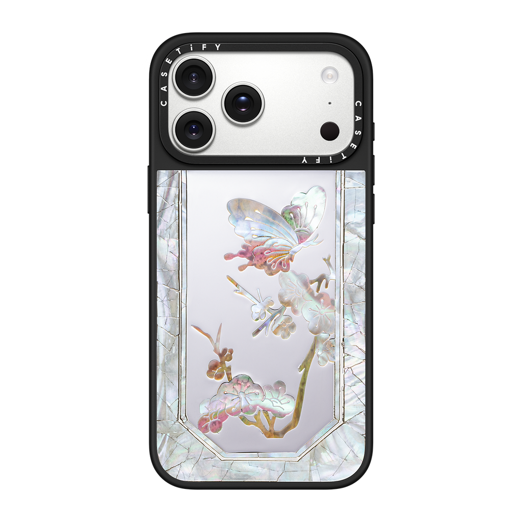 [PRE-ORDER] Miss Sohee Mother of Pearl Silver Mirror Case - Ivory - iPhone 17 Pro Max | Image 1