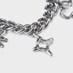Charm Keychain - Doodle Curb Chain - Shiny Silver