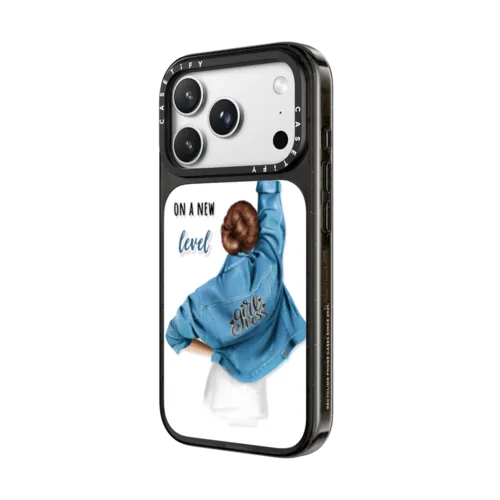 Girl boss (brunette) | iPhone 18 Pro / Impact Case MagSafe Compatible - Glossy / Glossy Black | Image 2