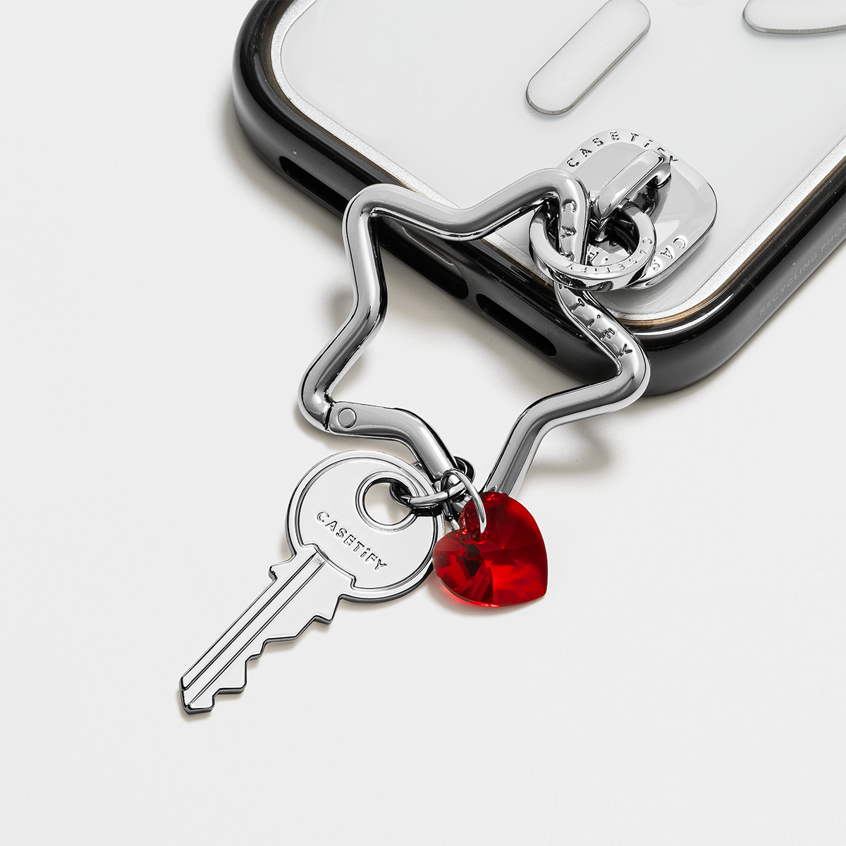 Charm Keychain - Twinkle Star - Ruby Red
