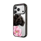 Panther and peonies | iPhone 17 Pro Max / Impact Case MagSafe Compatible / Black | Image 2