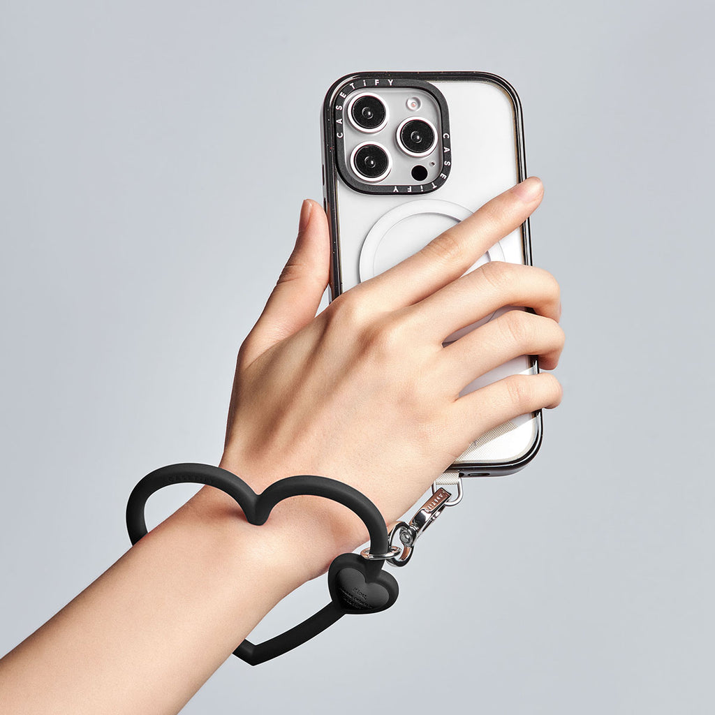 Heart Phone Wristlet  -  Black Lust
