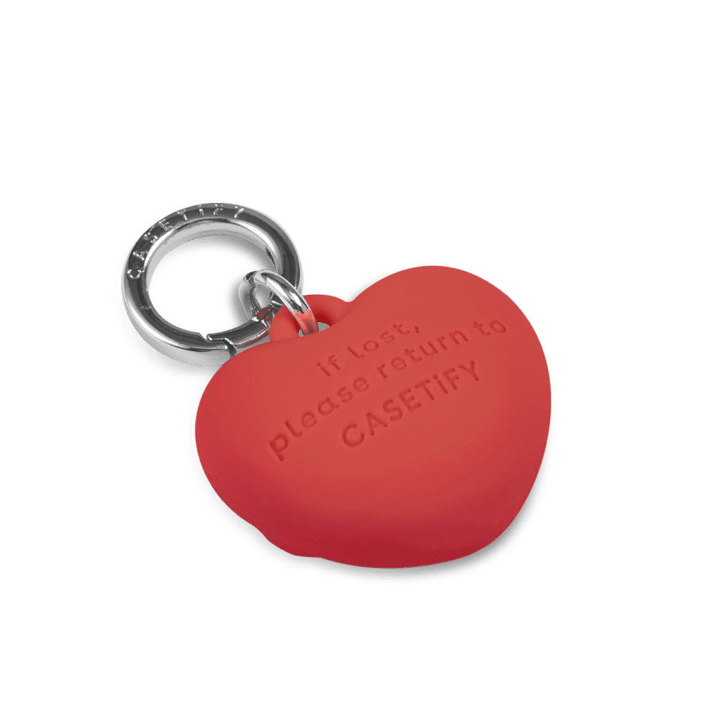 Charm Keychain - Puffy Heart - Cherry Red