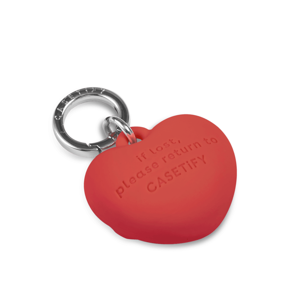 Charm Keychain - Puffy Heart - Cherry Red