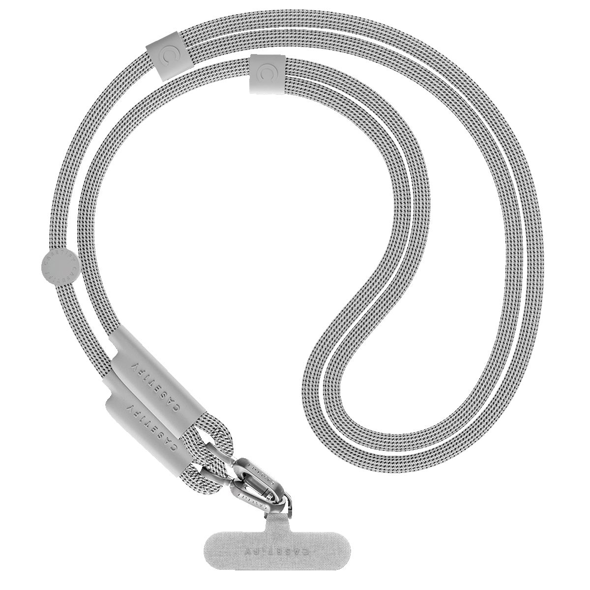 2-in-1 Essentials Set - Ripple Case - White - iPhone 16 Pro & Rope Cross-body Strap - Heather Grey (Double End)