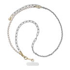 2-in-1 Metal Cross-body Chain - Silver / Pearl