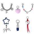 All in One Charm Set - Doodle Curb Chain & Garden Party & Twinkle Star & Red Thread of Fate & Vitamin C & Puffy Heart | Image 1