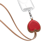 BioVeg Heart Cross-body Strap - Tan + Silver D-ring Light Grey Strap Card (NON-PRINT) | Image 1