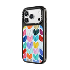 Polka Daub Rainbow Hearts | iPhone 18 Pro Max / Impact Case MagSafe Compatible - Glossy / Glossy Black | Image 2