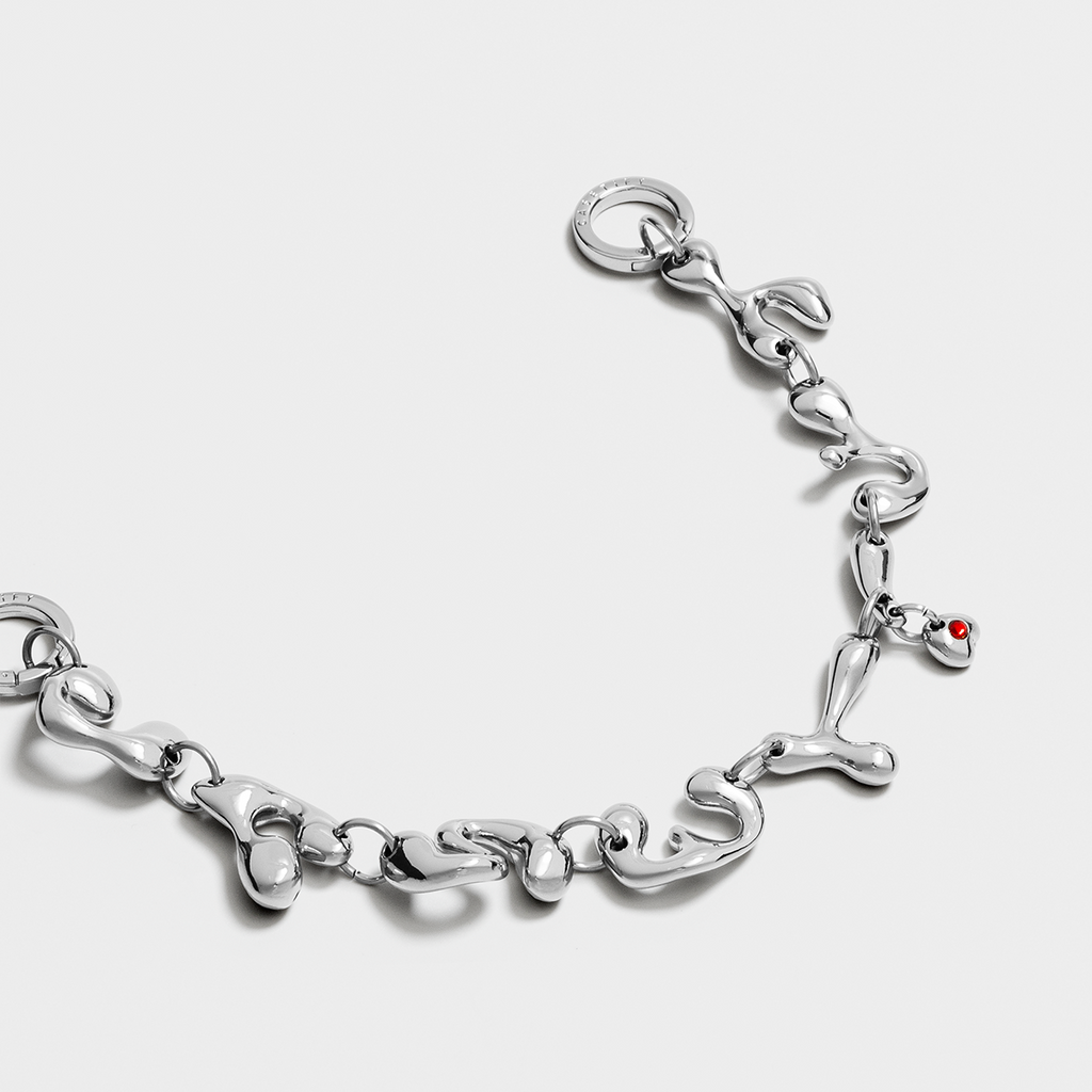 Charm Keychain - Script Chain - Shiny Silver