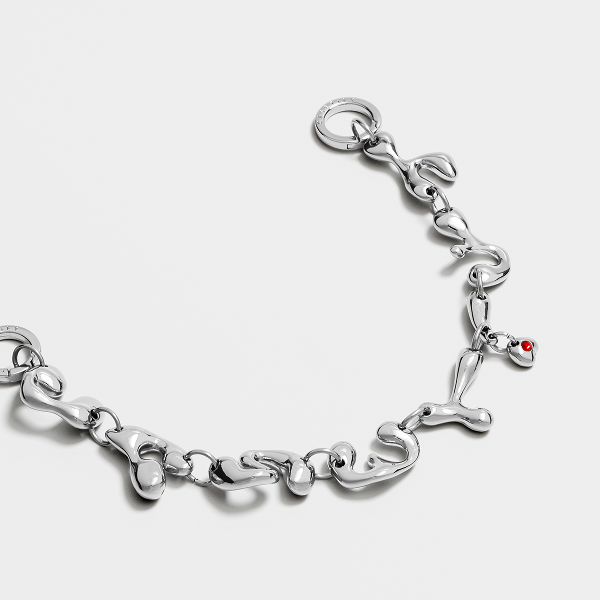 Charm Keychain - Script Chain - Shiny Silver