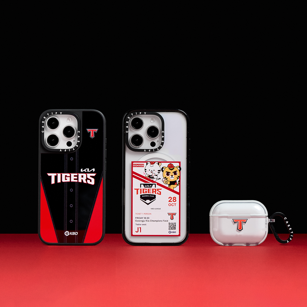 KBO Fan Edition Special Set (TIGERS) - iPhone 16 Pro Mirror Case Magsafe Compatible, iPhone 16 Pro Impact Case Magsafe Compatible & AirPods Pro 2/Pro Impact Case | Image 1