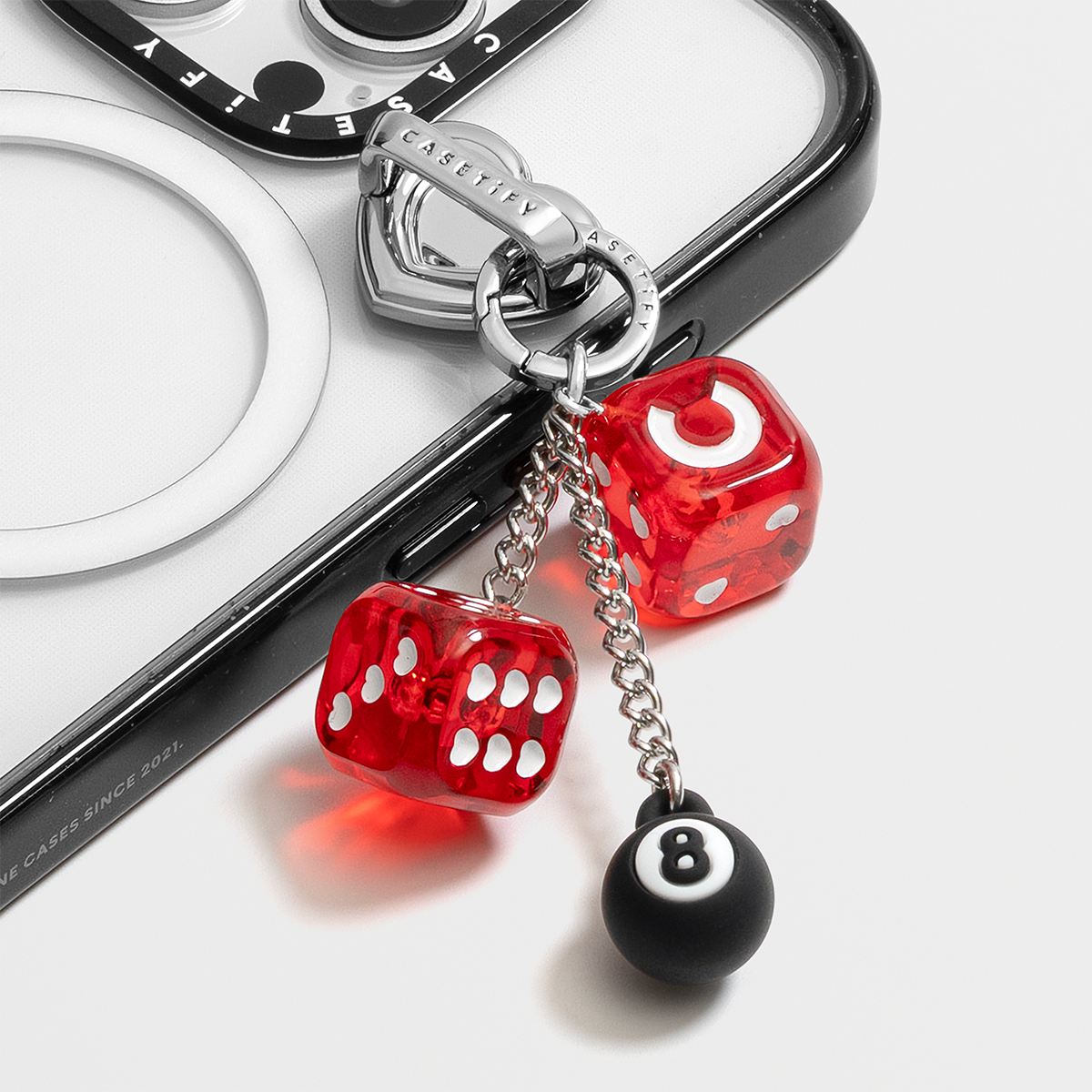 Charm Keychain - C² Lucky Dice - Red