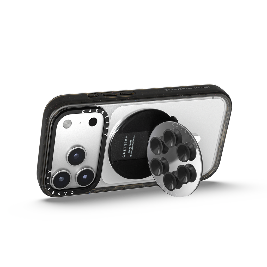 Snappy Snap & Stick Mirror Grip Stand Magsafe Compatible - Black