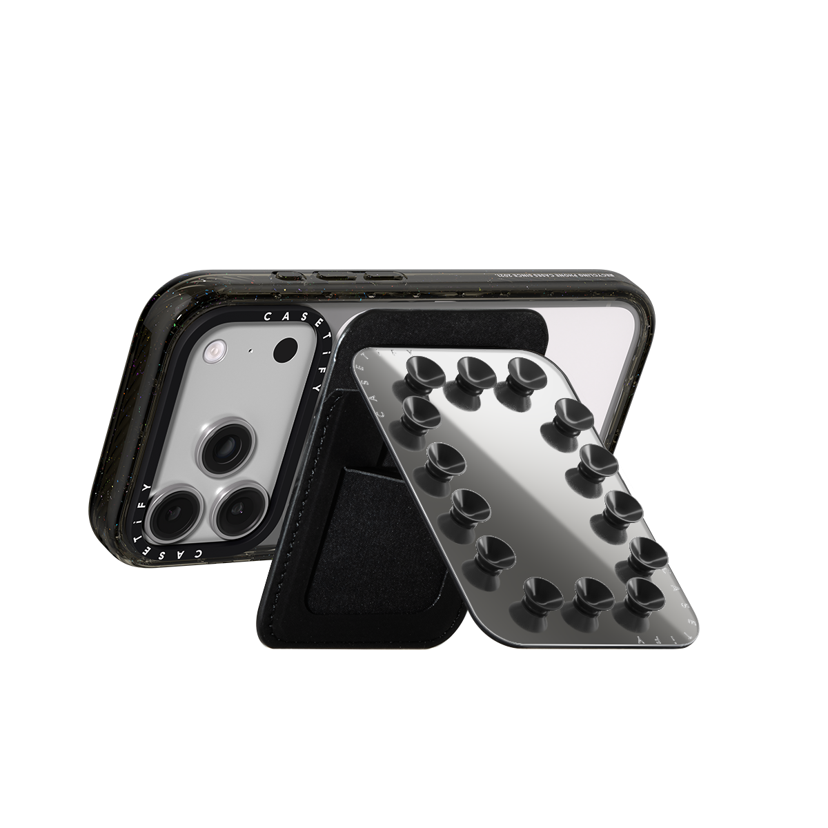 Snappy Snap & Stick Mirror Cardholder Stand MagSafe Compatible - Black
