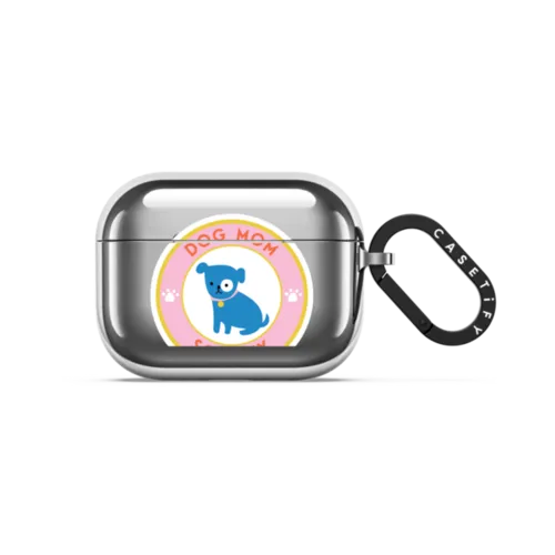 Dog Mom Society | AirPods Pro 3 / Earbuds Mirror Case / Silver | Image 1