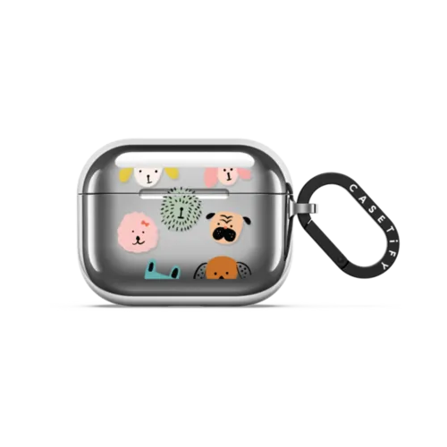 Dog Faces | AirPods Pro 3 / Earbuds Mirror Case / Silver | Image 1