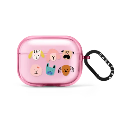 DOG FACES | AirPods Pro 2 / Earbuds Impact Case / Pink Fizz | Image 1