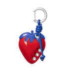 Puffy Strawberry Bag Charm - Strawberry Red