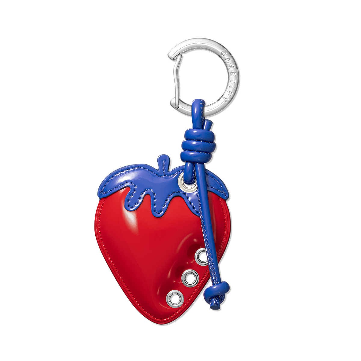 Puffy Strawberry Bag Charm - Strawberry Red