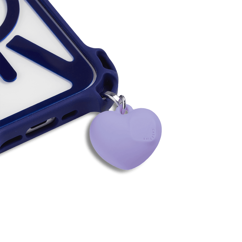 Charm Keychain - Puffy Heart - Dusk Purple
