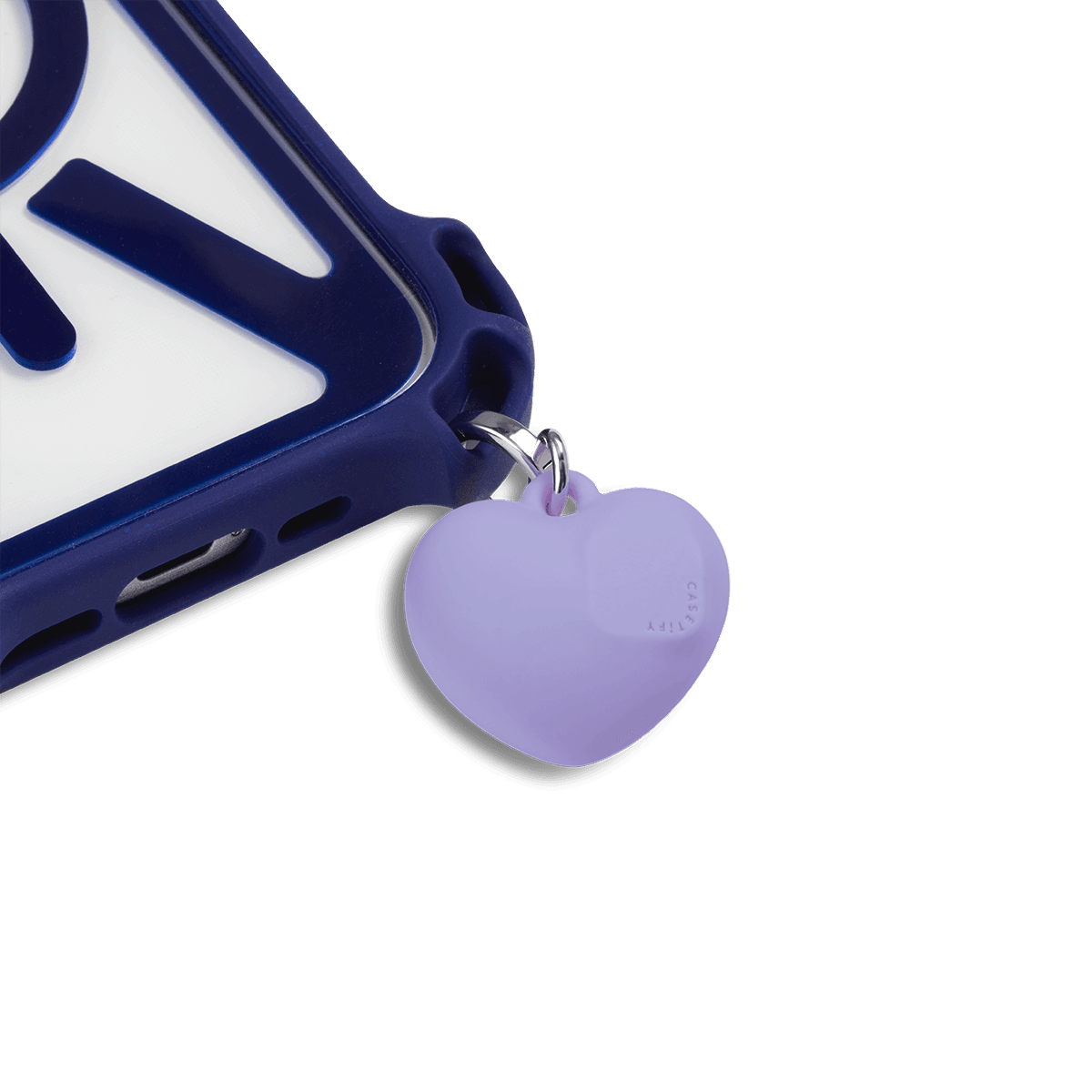 Charm Keychain - Puffy Heart - Dusk Purple