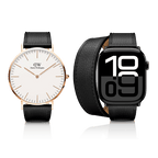 2-in-1 Italian Leather Band 42mm (Series 10) - Black