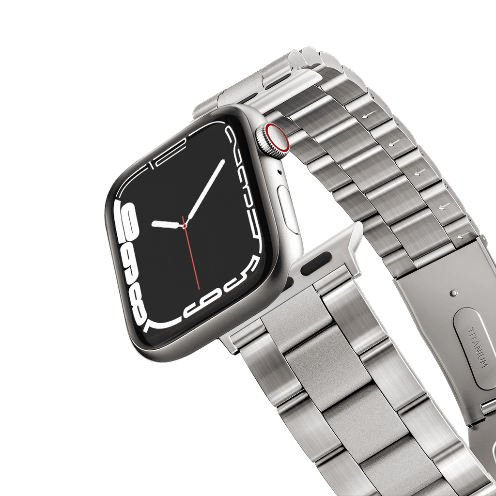 Titanium 3-Link Band 45mm (Series 7-9) - Natural Titanium | Image 1
